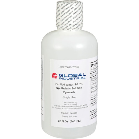 Global Industrial Emergency Eyewash, 32 Oz., 1 Bottle 708568